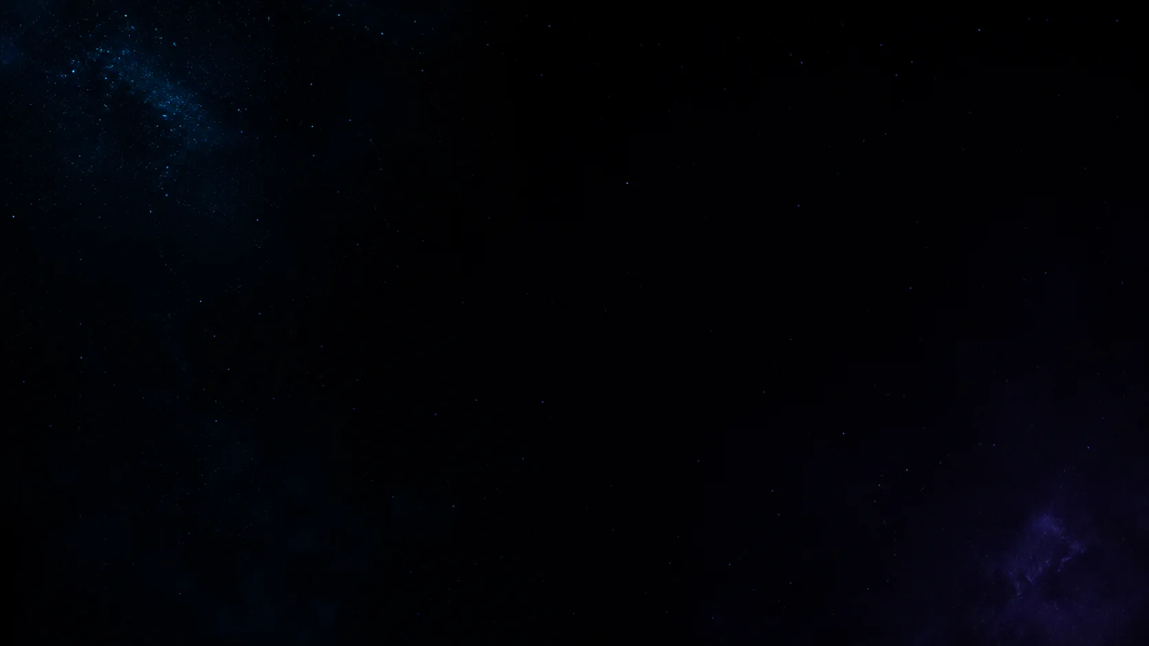 Deep-space star field with subtle blue and violet nebulae